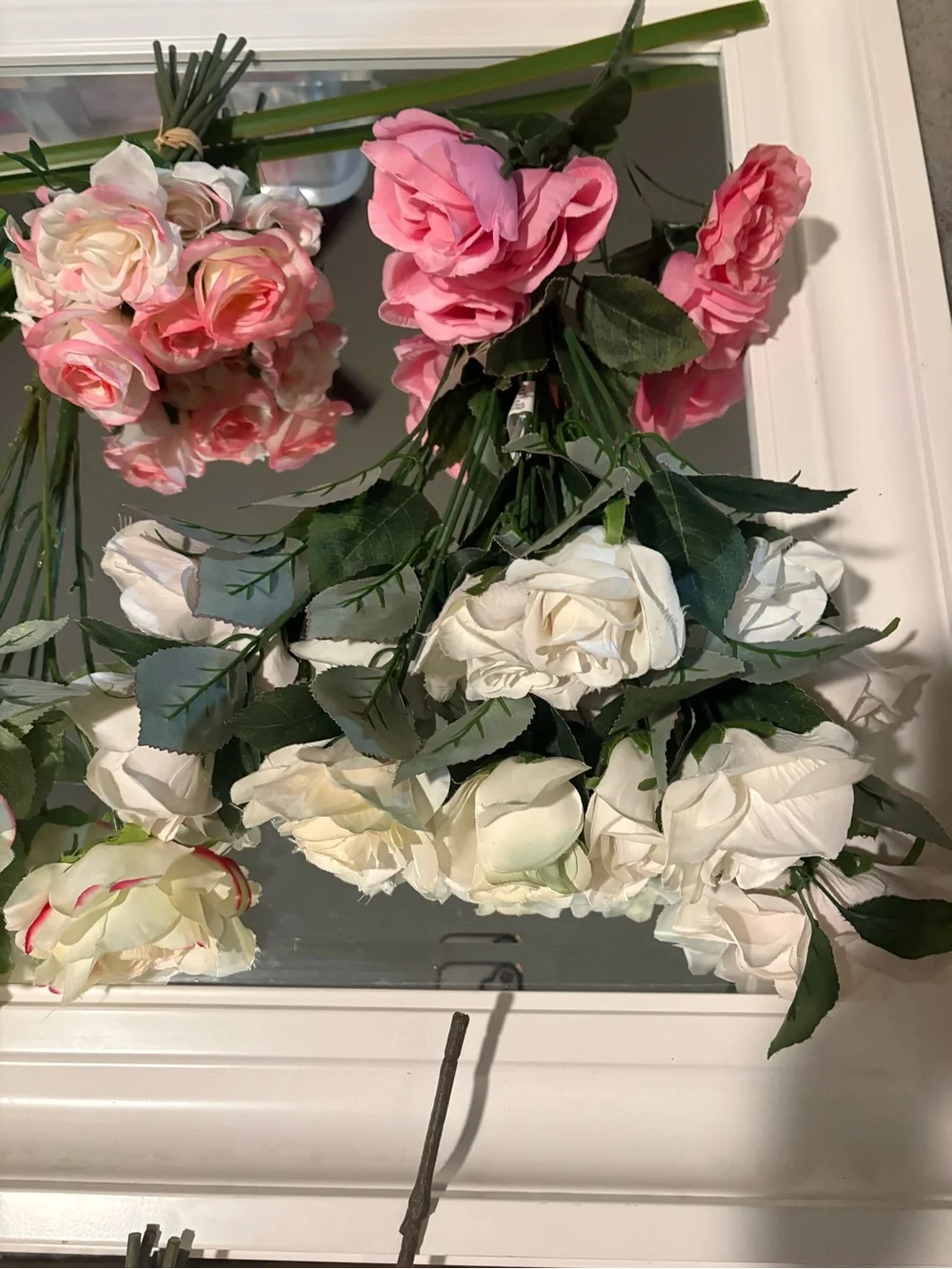 Huge bundle of mixed faux flowers, real touch, silk flowers for crafts, home dec